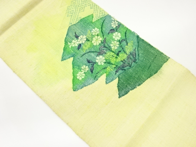 JAPANESE NAGOYA OBI / MAWATA TSUMUGI / WOVEN GEOMETRIC